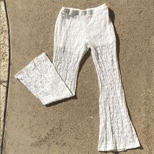 White floral pants